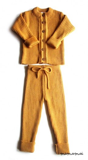 Babies/Children's lightweight merino wool cardigan and pants set