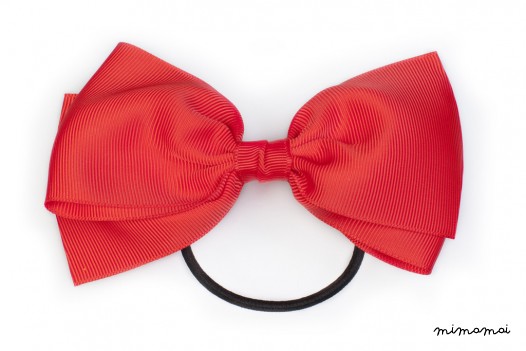 Large Bow Ponytail Holder - Red