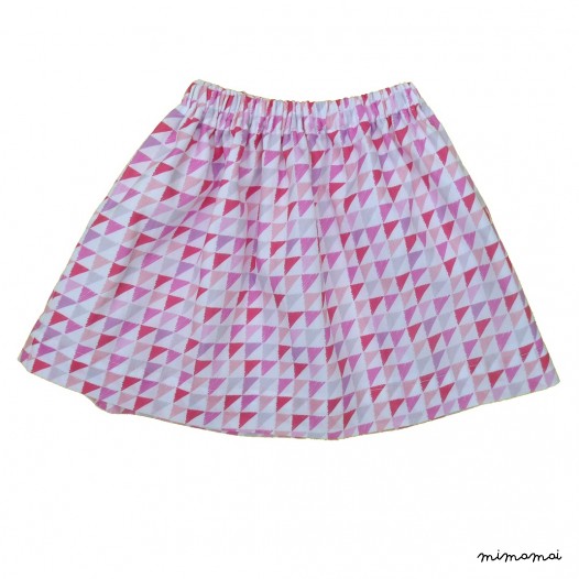 Audrey Summer Skirt - Triangles - Blossom Pink