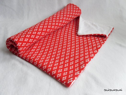 Baby Knitted Cot Blanket/ Red