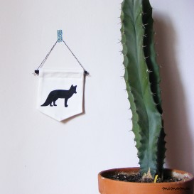 WOLF SILHOUETTE. NATIVE wall banner
