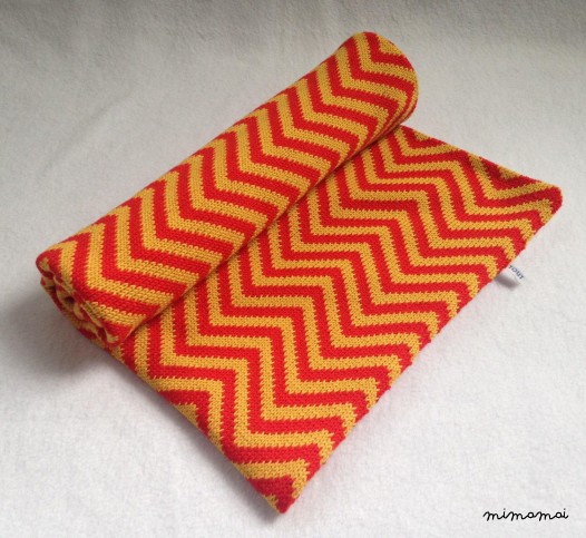 Baby Knit Blanket in Red /Wool Knit Blanket