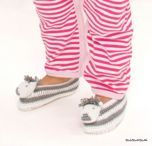 Crochet Zebra Booties