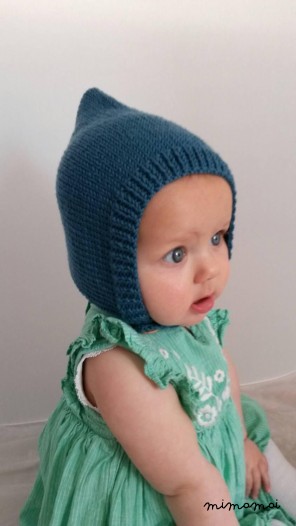 baby hat, knitted pixie cap, baby winter hat, new born photo prop 0-6 months