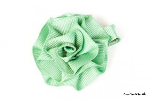 Rosette Hair Clip - Green