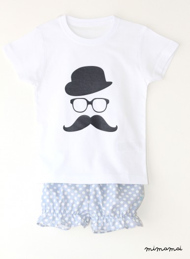 PIJAMA MOUSTACHE MENINA