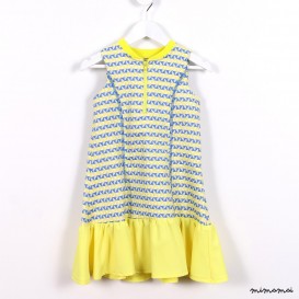 Sporty Frills Dress yellow and blue