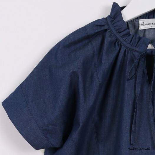 Loose Tie-Front Top blue
