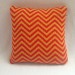 Knitted Cushion/Red & Gold Pillow
