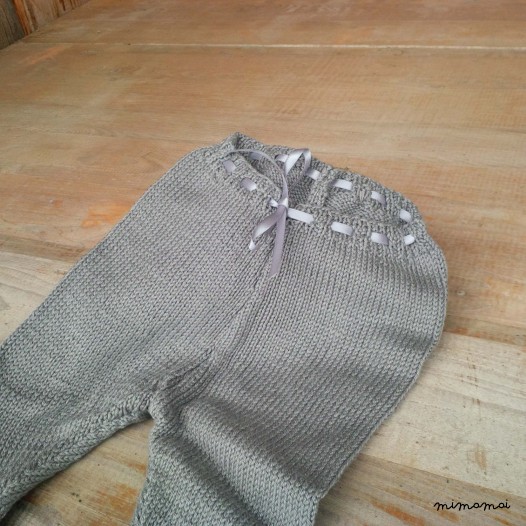 Baby jumper and leggings, handmade knitwear of organic cotton, dark grey