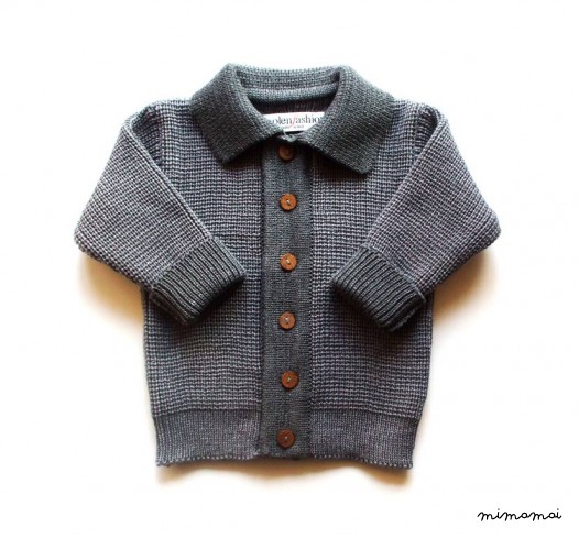Babies/Children's merino wool collar Cardigan with oak buttons/toddlers/jacket/sweater