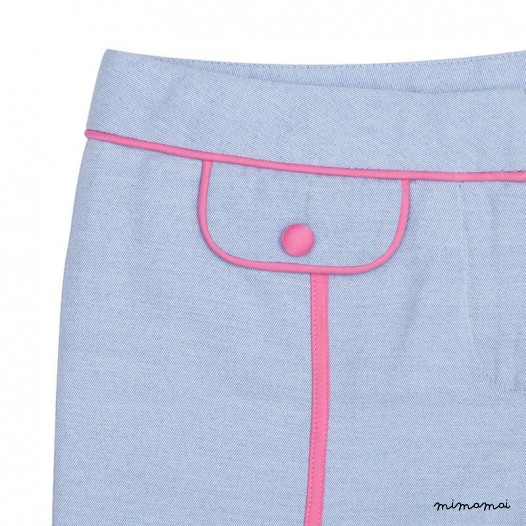 Piped Pants light denim