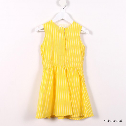 Fit and Flare Dress yellow stripes