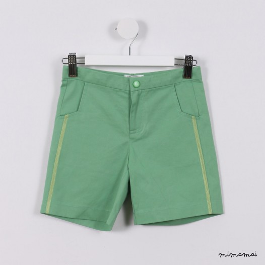Contrast Stitching Shorts green