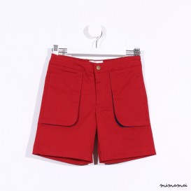 Round Pocket Shorts red and blue