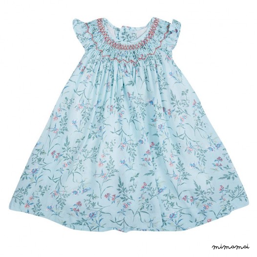 Baby toddler dress, Dress in floral print, Smocked dress