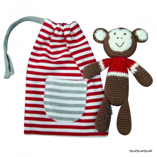 Marcel Monkey Rattle in Bag