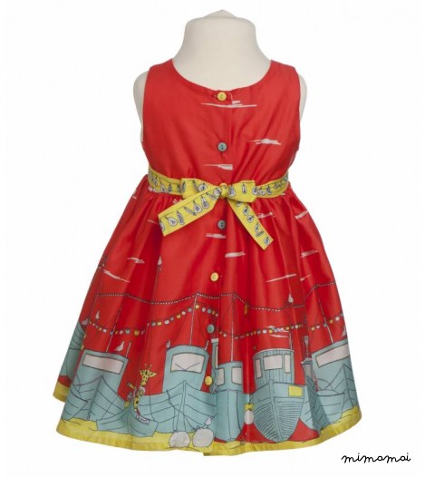 Martha dress Boats in Red
