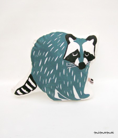 Steelblue Raccoon cushion