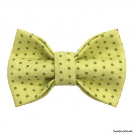 Child yellow with green polka-dot bow tie, cotton