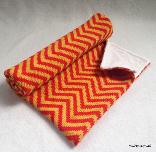 Baby Knit Blanket in Red /Wool Knit Blanket
