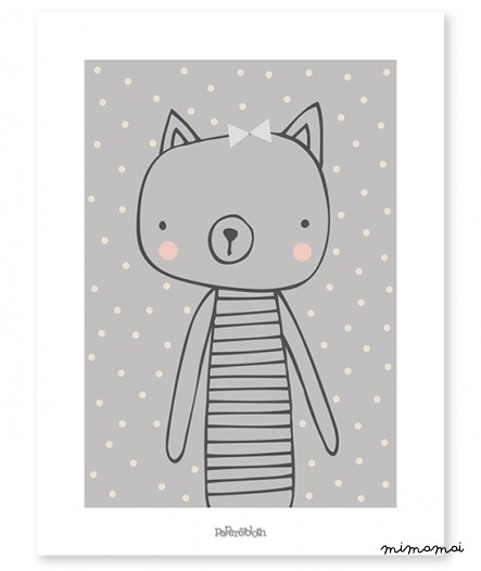Affiche b&eacute;b&eacute; enfant chat &laquo; Mitsi &raquo;