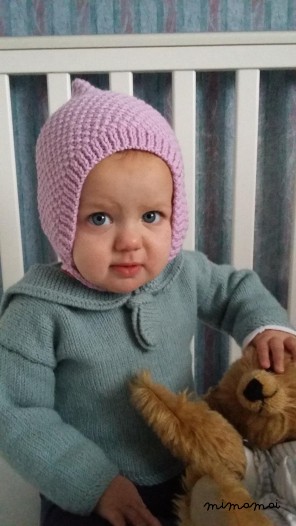 Baby winter hat, baby girl hat, pixie cap, knitted bonnet