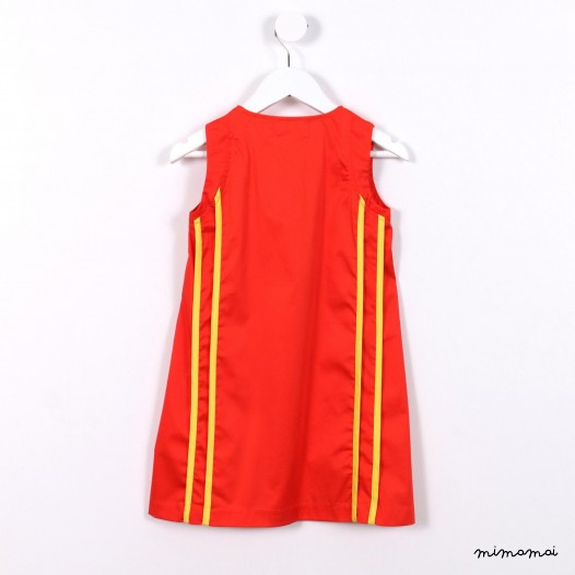 Contrast Piped Dress orange