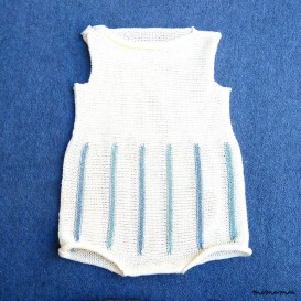 Pagliaccetto in cotone tricot bianco-azzurro