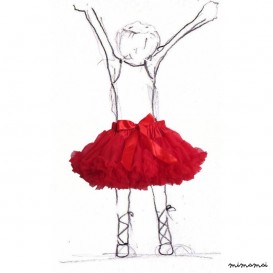 Girls Petticoat Tutu in Pillarbox Red