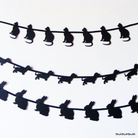 CAT, RABBIT, DACHSHUND Mini Paper Garland