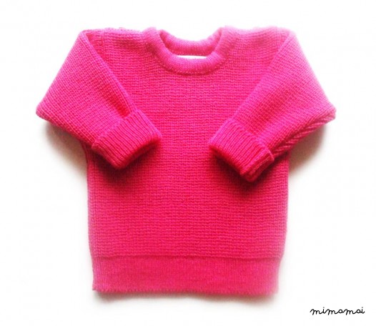 Infant's/Toddler's knitted Lambswool round neck Sweater with Oak Buttons