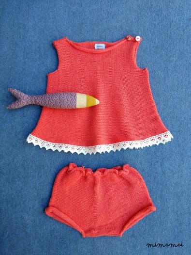 Coulotte in cotone tricot corallo