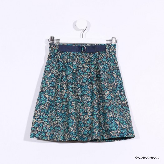 Pull-up Skirt green floral
