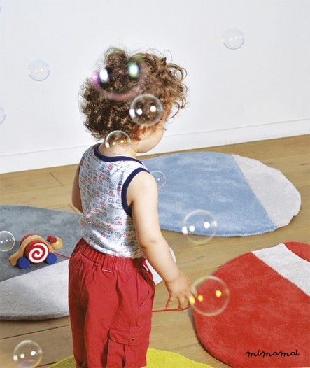 Tapis chambre d'enfant (80x81cm) - STONE DUSTY BLUE