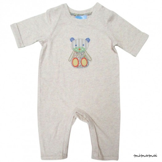 Patchwork Bear Romper