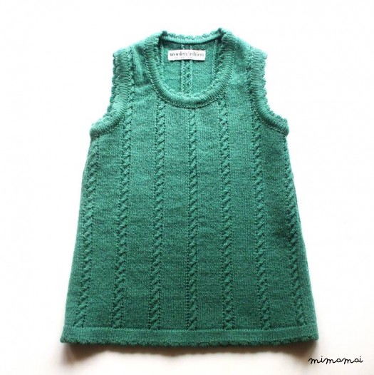 Babygirls/Girls cable knitted lambswool sleeveless Dress