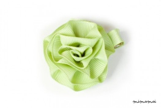 Rosette Hair Clip - Light Green