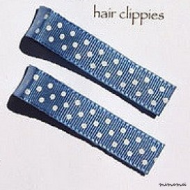 Pair of Small Dots on Blue Hairclips