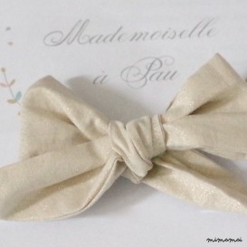 BARRETTE GROS NOEUD OR