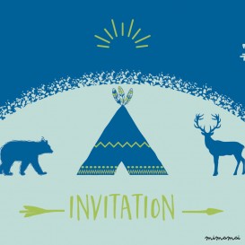 Cartes d'invitation tipi