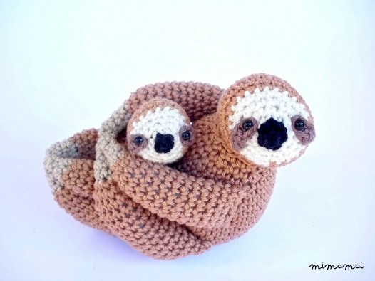 Mother and Baby Sloth Stuffed Animals