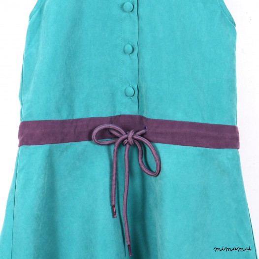 Sleeveless Tie-waist Dress green