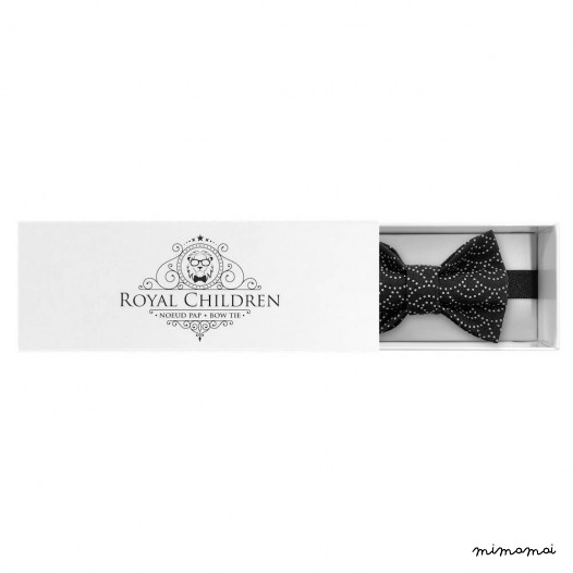 Child dark with beige dotted bow tie, cotton