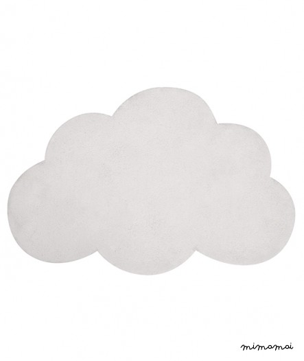 Tapis chambre d'enfant en forme de nuage couleur blanc