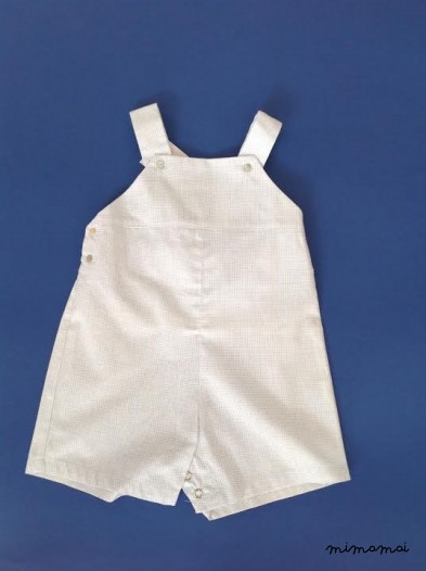 Salopette baby mini quadretto azzurro
