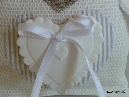 Gufi di cotone NON PROFUMATI. RIGHE bianche e beige