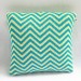 Knitted Cushion / Lemon & Turquoise Pillow