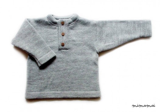 Babies/Children's Virgin wool sweater/Tshirt/Henley style/long sleeve top