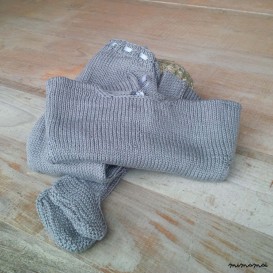 Baby jumper and leggings, handmade knitwear of organic cotton, dark grey